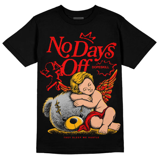 Red Sneakers DopeSkill T-Shirt New No Days Off Graphic Streetwear - Black