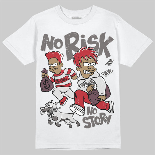 New Balance 1906R Silver Classic Crimson DopeSkill T-Shirt No Risk No Story Graphic Streetwear - WHite