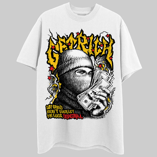 Yellow Sneakers DopeSkill T-Shirt New Get Rich Graphic Streetwear - White