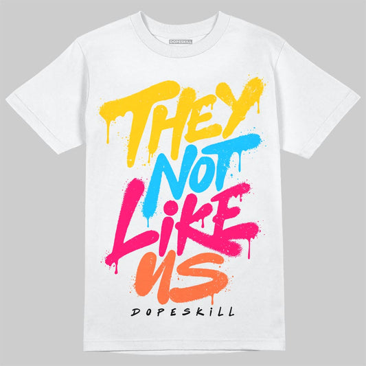 Yellow Sneakers DopeSkill T-Shirt They Not Like Us Graphic Streetwear - White 