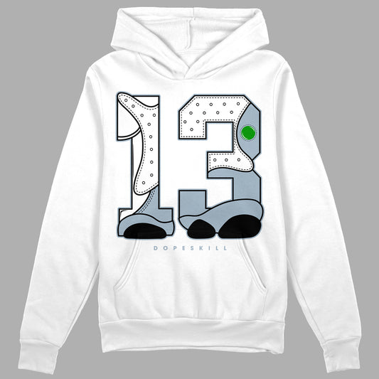 Jordan 13 “Blue Grey” DopeSkill Hoodie Sweatshirt No.13 Graphic Streetwear - White 