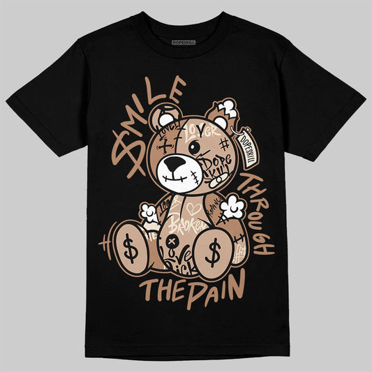 Jordan 4 Retro Cozy Girl DopeSkill T-Shirt Smile Through The Pain Graphic Streetwear - Black