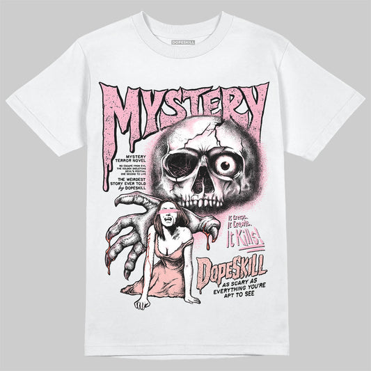 AMIRI White & Pink Stars Court Sneakers DopeSkill T-Shirt Mystery Ghostly Grasp Graphic Streetwear - White