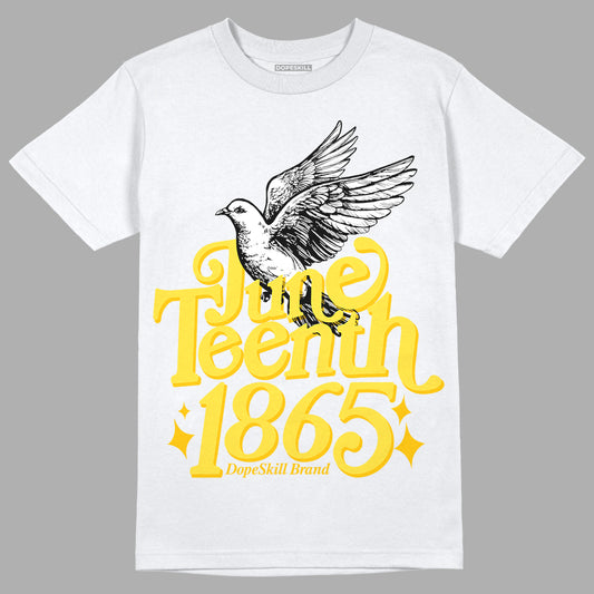 Jordan 11 Low 'Yellow Snakeskin' DopeSkill T-Shirt Juneteenth 1865 Graphic Streetwear - White