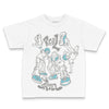 Jordan 4 Retro GS “Blue Chill” DopeSkill Toddler Kids T-shirt Real Y2K Players Graphic Streetwear - White