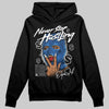 Jordan 12 “Blueberry” DopeSkill Hoodie Sweatshirt Never Stop Hustling Graphic Streetwear - Black