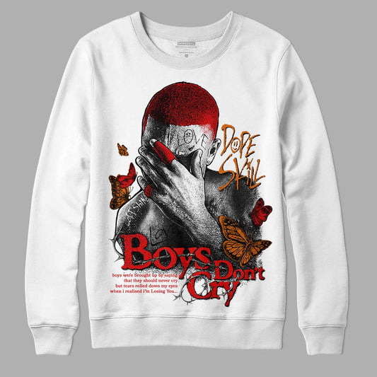 Jordan 3 Fire Red DopeSkill Sweatshirt Boys Don't Cry Graphic Streetwear - White