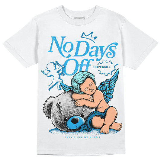 Jordan 4 Retro Military Blue DopeSkill T-Shirt New No Days Off Graphic Streetwear - White