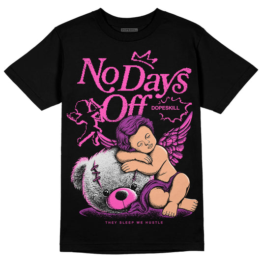 Jordan 4 GS “Hyper Violet” DopeSkill T-Shirt New No Days Off Graphic Streetwear - Black