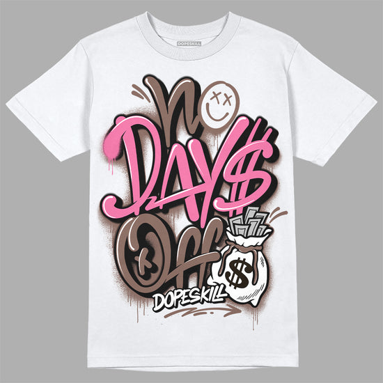 Dunk Low Smokey Mauve Playful Pink DopeSkill T-Shirt No Days Off Graphic Streetwear - White 