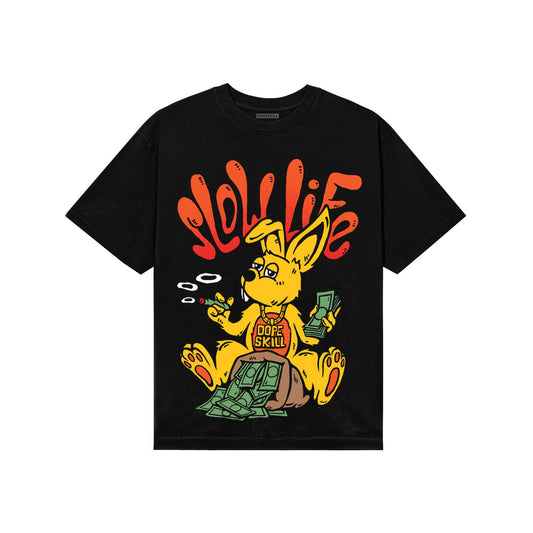 Yellow Sneakers DopeSkill T-Shirt Slow Life Graphic Streetwear - Black
