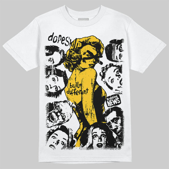 Yellow Sneakers DopeSkill T-Shirt Built Different Graphic Streetwear - White