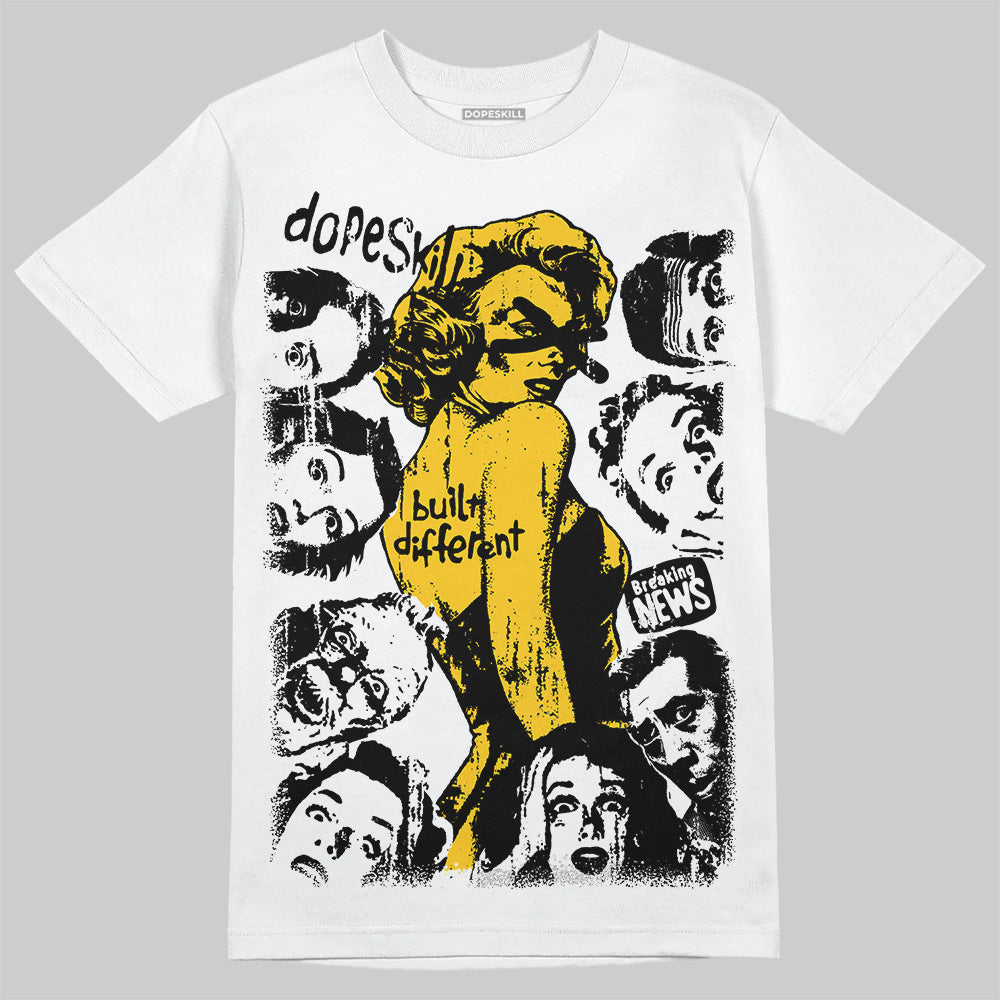 Yellow Sneakers DopeSkill T-Shirt Built Different Graphic Streetwear - White