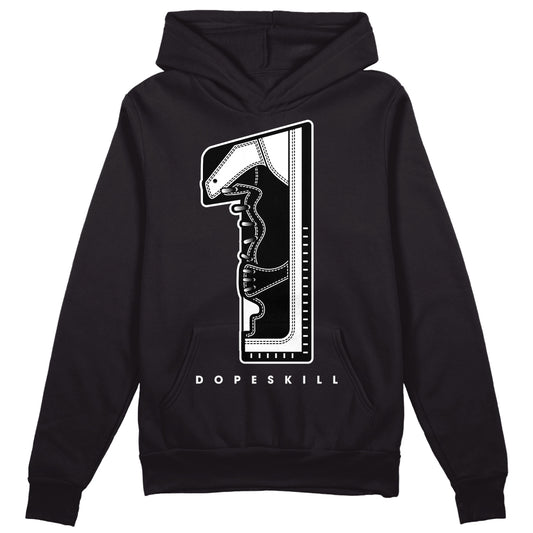 Jordan 1 High OG “Black/White” DopeSkill Hoodie Sweatshirt No.1 Graphic Streetwear - Black