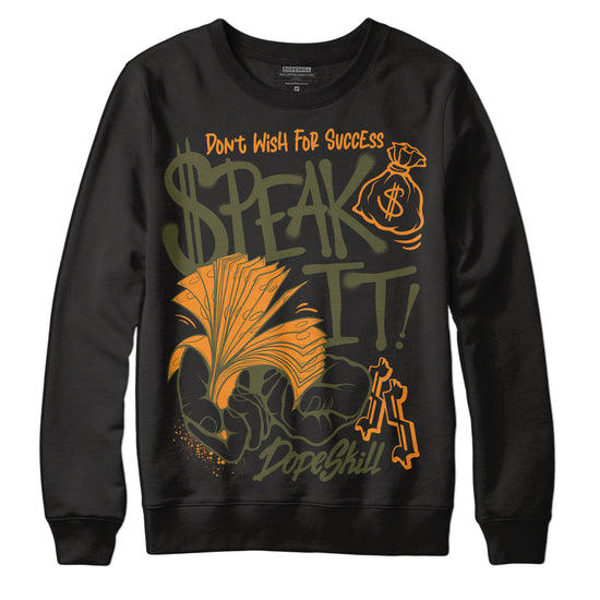 Jordan 5 “Olive” DopeSkill Sweatshirt Speak It Graphic Streetwear - Black