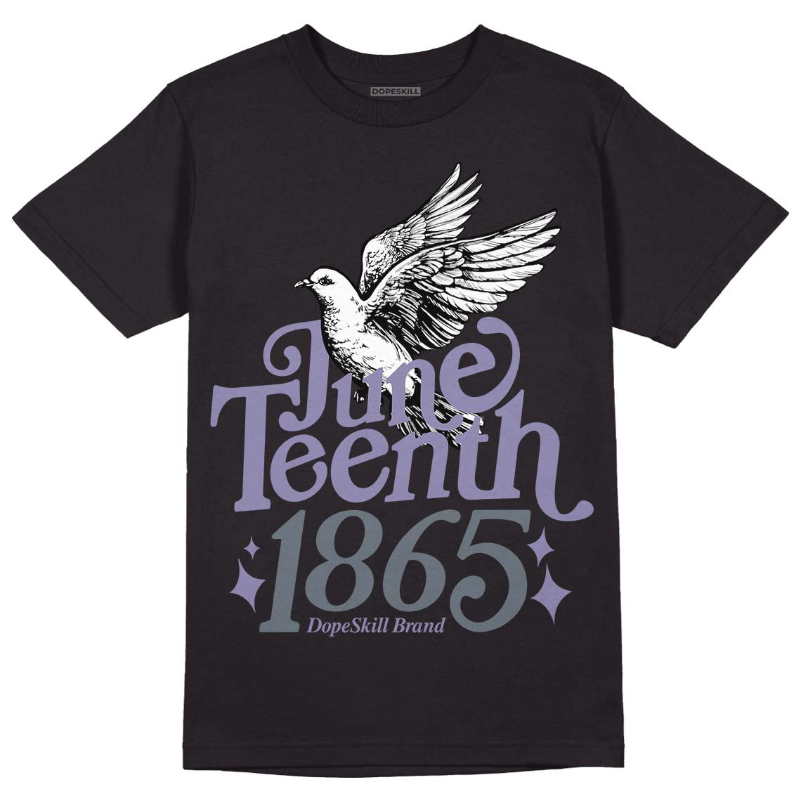 Jordan 5 Retro Low Indigo Haze DopeSkill T-Shirt Juneteenth 1865 Graphic Streetwear  - Black