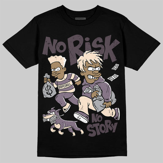 A Ma Maniére x Air Jordan 3 Black Violet Ore DopeSkill T-Shirt No Risk No Story Graphic Streetwear - Black