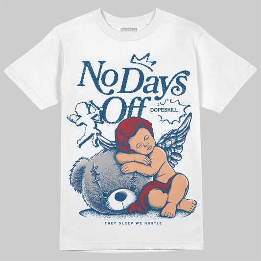 Jordan 12 Retro French Blue (2025) DopeSkill T-Shirt New No Days Off Graphic Streetwear - White
