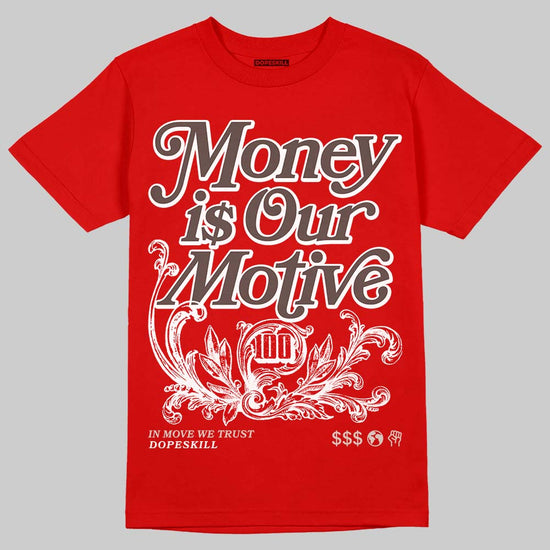 Adidas Samba OG Cloud White Better Scarlet Supplier Colour DopeSkill T-Shirt Money Is Our Motive Typo Graphic Streetwear - Red