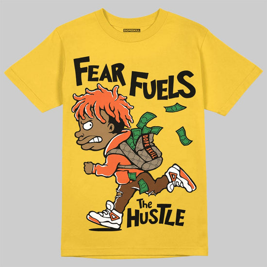 Yellow Sneakers DopeSkill T-Shirt Fear Fuels The Hustle Graphic Streetwear - Gold