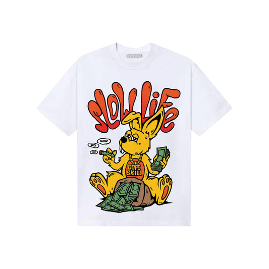 Yellow Sneakers DopeSkill T-Shirt Slow Life Graphic Streetwear - White