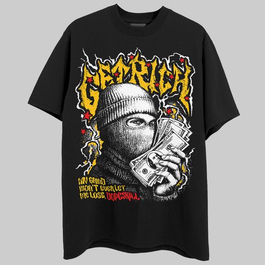 Yellow Sneakers DopeSkill T-Shirt New Get Rich Graphic Streetwear - Black