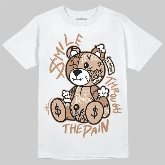 Jordan 4 Retro Cozy Girl DopeSkill T-Shirt Smile Through The Pain Graphic Streetwear - White 