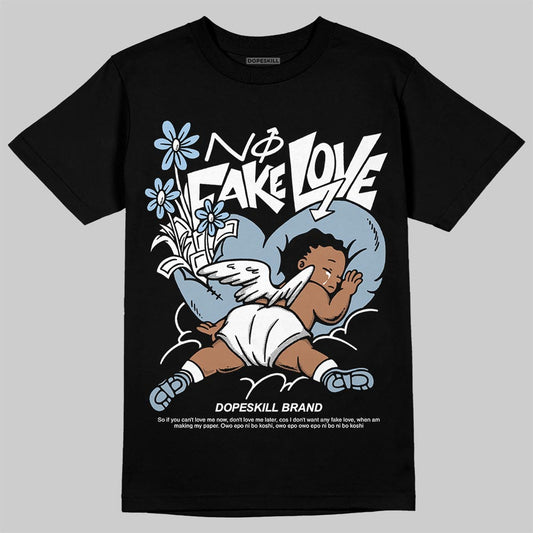 Jordan 40 “Blue Suede” DopeSkill T-Shirt No Fake Love Graphic Streetwear - Black