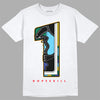 Jordan 1 Mid GS 'Six Championships' DopeSkill T-Shirt No.1 Graphic Streetwear - White