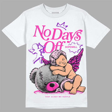 Pink Sneakers DopeSkill T-Shirt New No Days Off Graphic Streetwear - White 