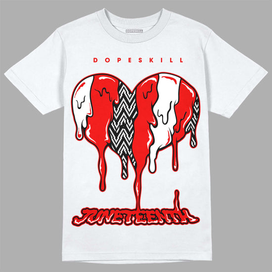 Jordan 12 “Cherry” DopeSkill T-Shirt Juneteenth Heart Graphic Streetwear - White
