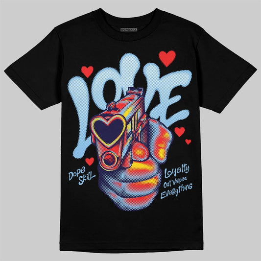 University Blue Sneakers DopeSkill T-Shirt Love Shot Graphic Streetwear - black