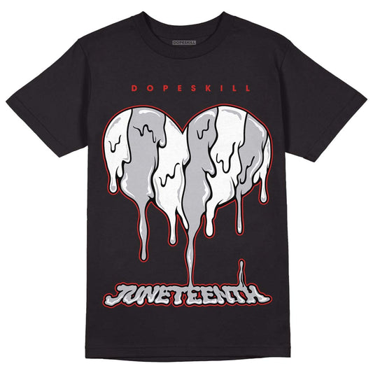 Jordan 13 “Wolf Grey” DopeSkill T-Shirt Juneteenth Heart Graphic Streetwear - Black