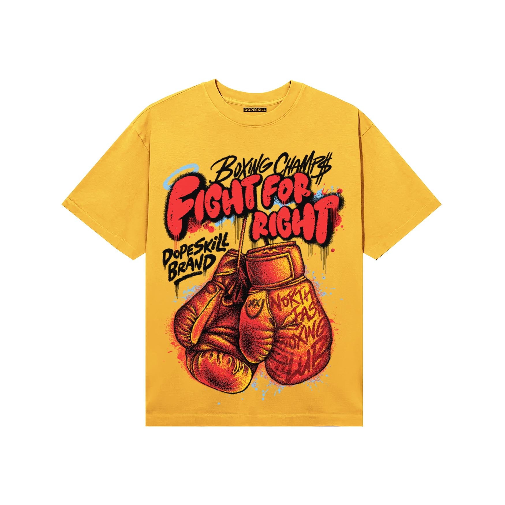 Yellow Sneakers DopeSkill T-Shirt Fight For Right Graphic Streetwear - Gold
