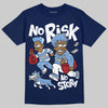 Jordan 1 High OG "Midnight Navy" DopeSkill Navy T-shirt No Risk No Story Graphic Streetwear