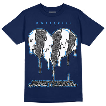 Jordan 3 "Midnight Navy" DopeSkill Navy T-shirt Juneteenth Heart Graphic Streetwear