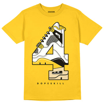 Jordan 4 Retro “Vivid Sulfur” DopeSkill Yellow T-shirt No.4 Graphic Streetwear 