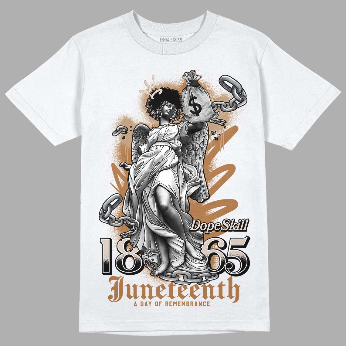 Jordan 3 Retro Palomino DopeSkill T-Shirt Juneteenth Graphic Streetwear - White