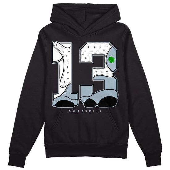 Jordan 13 “Blue Grey” DopeSkill Hoodie Sweatshirt No.13 Graphic Streetwear - Black