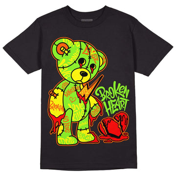 Neon Green Sneakers DopeSkill T-Shirt Broken Heart Graphic Streetwear