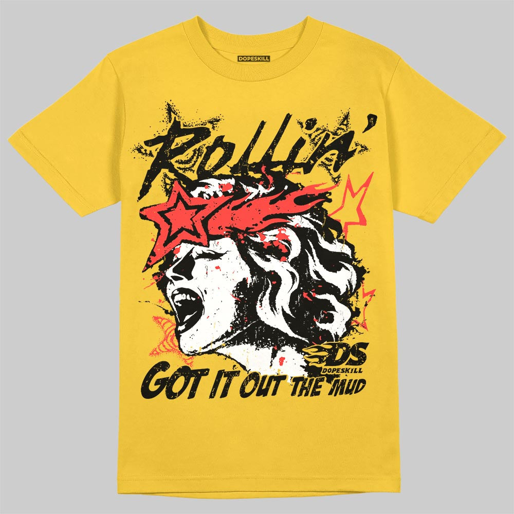 Yellow Sneakers DopeSkill T-Shirt Got It Out The Mud Graphic Streetwear - Gold