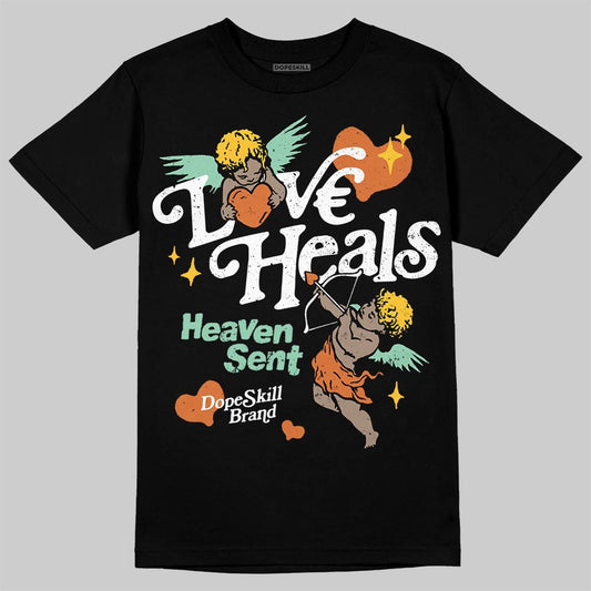 SB Dunk Low Rodeo Tourmaline DopeSkill T-Shirt New Love Heals Graphic Streetwear - Black