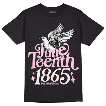 Dunk Low LX Pink Foam DopeSkill T-Shirt Juneteenth 1865 Graphic Streetwear - Black