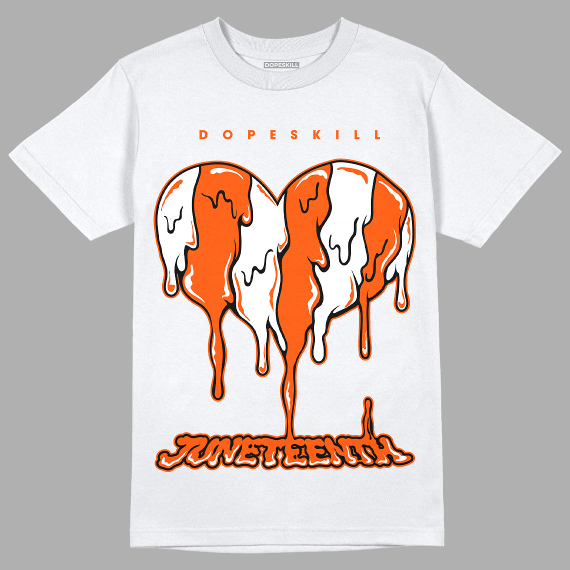 MSCHF Super Normal 2 Orange Milk DopeSkill T-Shirt Juneteenth Heart Graphic Streetwear - White 