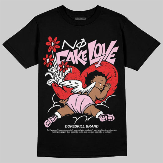 Awake NY x Air Jordan 5 Arctic Pink DopeSkill T-Shirt No Fake Love Graphic Streetwear - Black