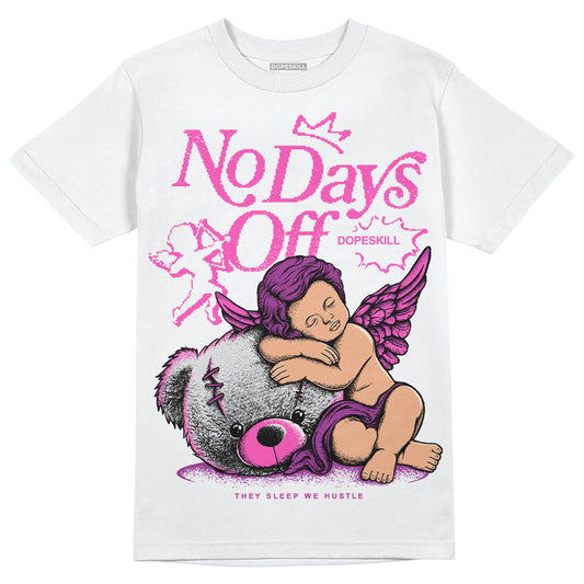 Jordan 4 GS “Hyper Violet” DopeSkill T-Shirt New No Days Off Graphic Streetwear - White