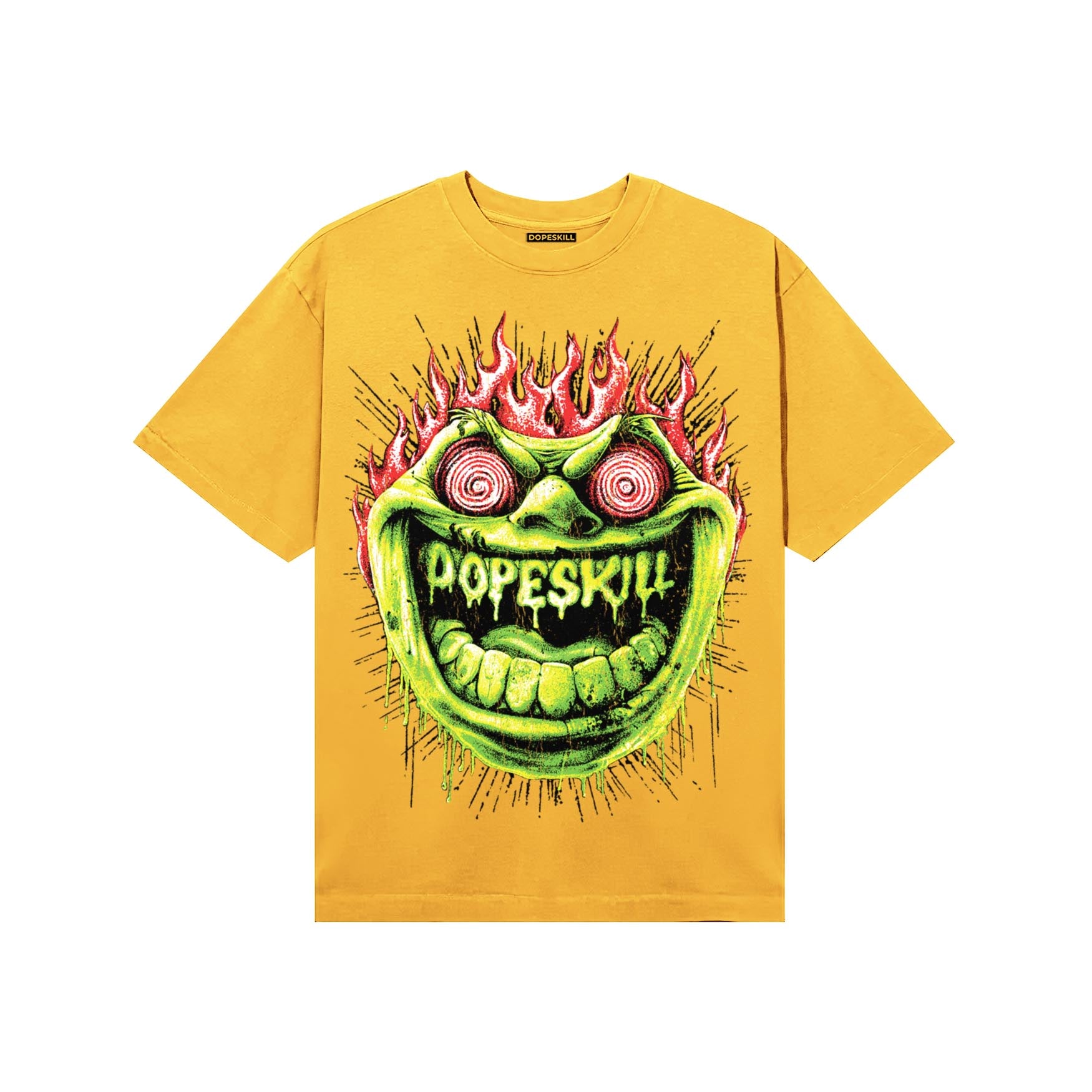 Yellow Sneakers DopeSkill T-Shirt Hellfire Graphic Streetwear - Gold