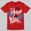 Jordan 5 Retro Fire Red Black Tongue (2025) DopeSkill T-Shirt No Money No Love Typo Graphic Streetwear - Red