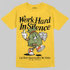 Yellow Sneakers DopeSkill T-Shirt Work Hard In Silence Graphic Streetwear - Daisy