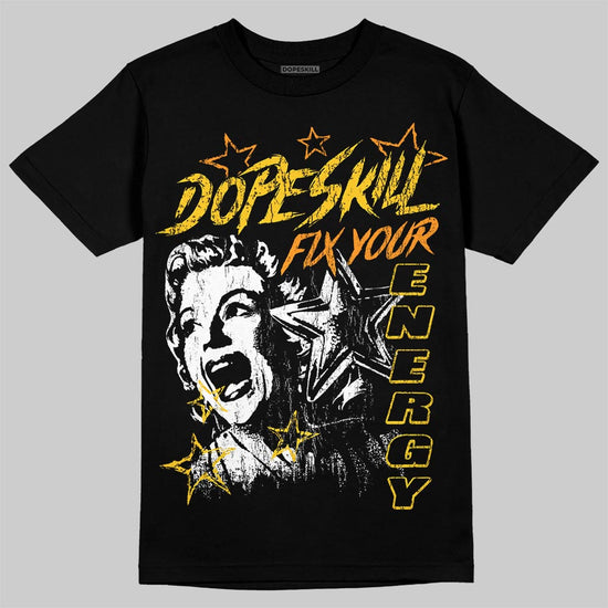 Yellow Sneakers DopeSkill T-Shirt Fix Your Energy Graphic Streetwear - black